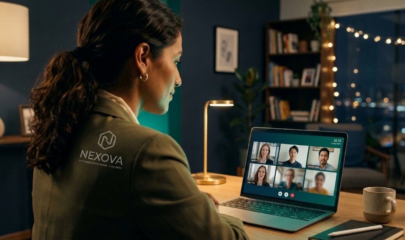 Trabajo remoto videollamada con equipo NEXOVA